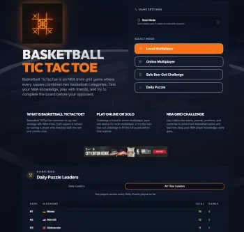 Basketball Tic Tac Toe Online Game